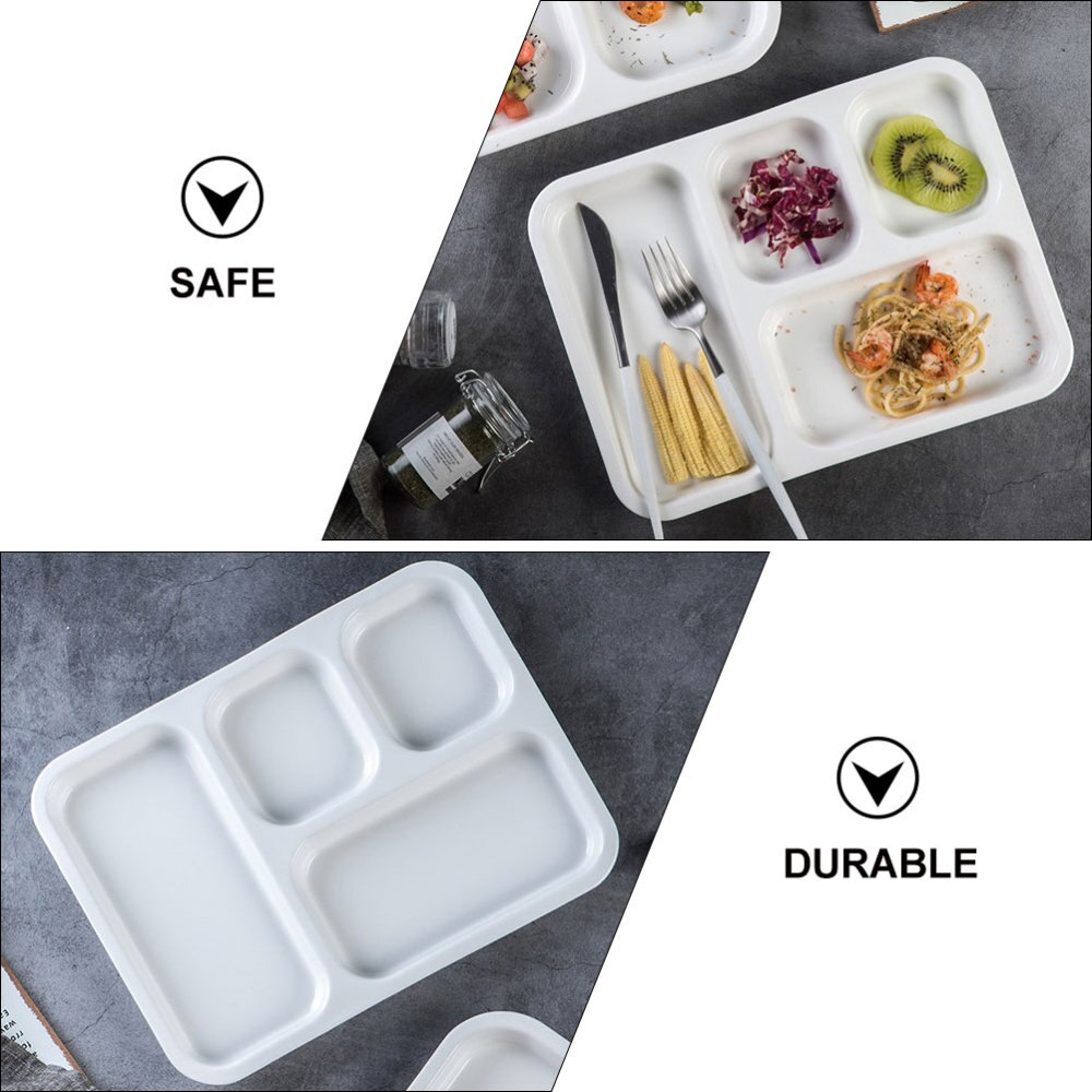 1PC Kid Dinner Plate Ceramic Plate Compartment Plate (12 Inch 4-grid)