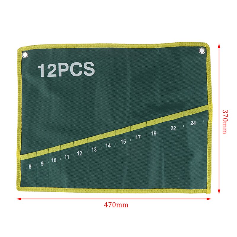 6/8/12/25 Pocket Grids Canvas Roll Spanner Tang Wrench Tool Opbergtas: A3
