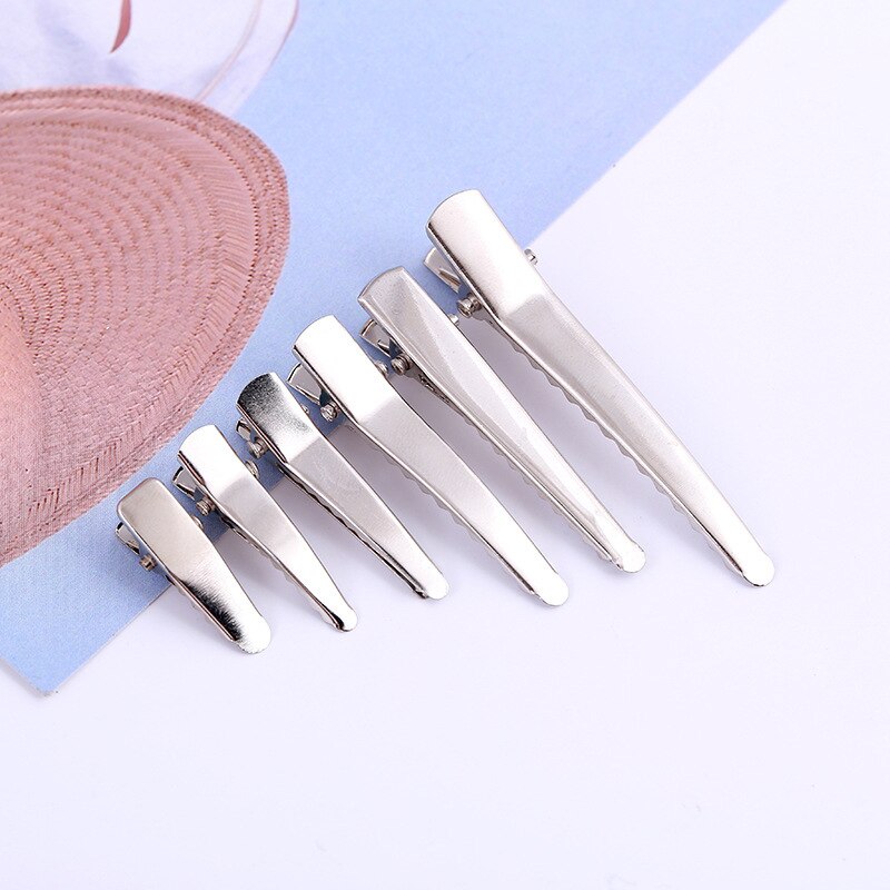 50pcs Metal Hair Alligator Clips Blank Base 25/30/35/45/50/60mm Hairpin Settings For DIY Jewelry Making Hair Clips Accessories