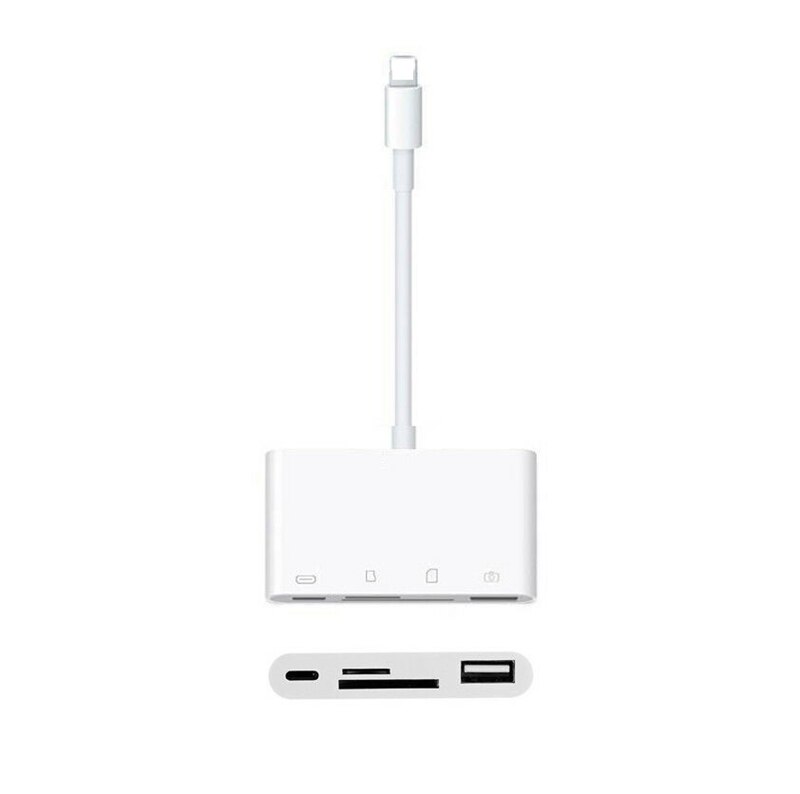 4 i 1 otg kortlæser ios telefon sd tf hukommelseskortskriver usb 2.0 kamera tilslutningskit adapter til iphone x xs max  xr 6 7 8 ipad: Nk108l
