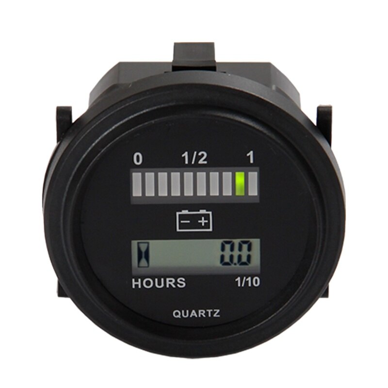 LED with Hour Meter Round Battery Indicator Meter Gauge 12/24V 36V 48V 72V for Boat Golf Cart Yamaha Club Cart Forklift: Default Title