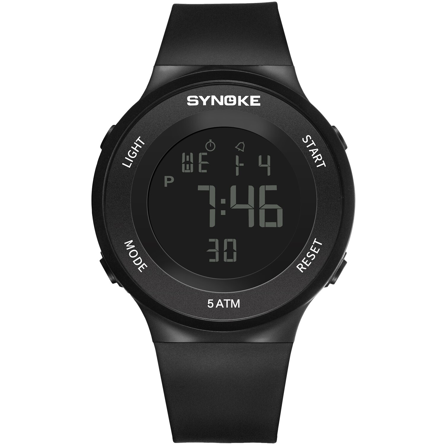 Synoke Horloges Mannen Led Digitale Horloge Man 50M Waterdicht Outdoor Sport Horloges Klok Met Band Relojes Hombre: 9199 Black