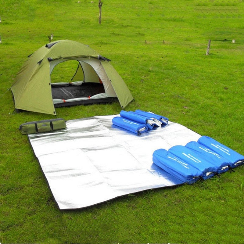 Multi størrelse campingmåtte vandtæt vandretur picnic strandmåtte udendørs camp sove rejsetæppe sammenklappeligt
