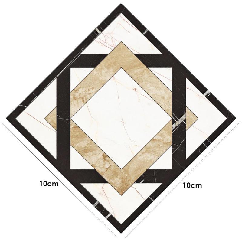 10 Uds. Suelo azulejo Diagonal pared pegatina Vintage patrón cocina cartel resistente al desgaste arte murales accesorios decorativos