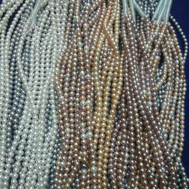 7 millimetri/61 pz Rotonda Naturale Bianco/Rosa/viola/D'acqua Dolce Branelli Allentati Della Perla per FAI DA TE Gioielleria Raffinata che fanno