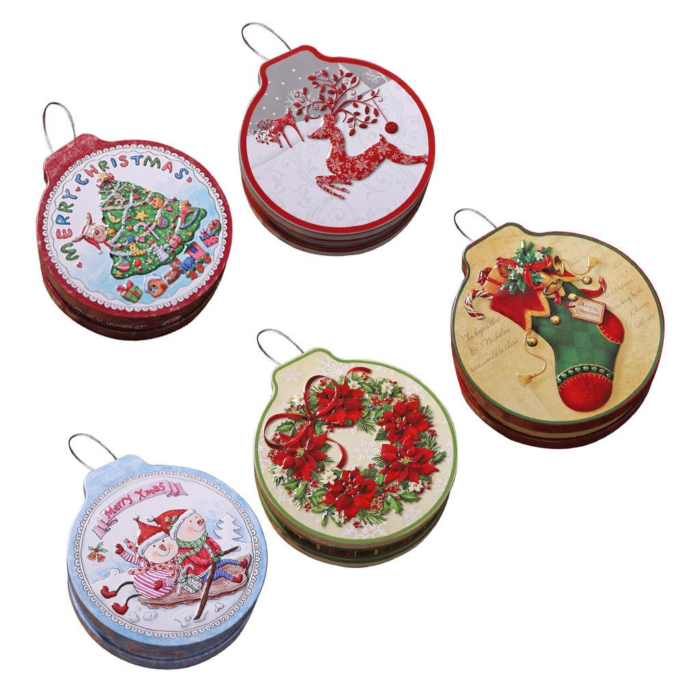 Christmas Candy Cans Tinplate Box Storage Box Biscuit Jar Iron Can Christmas Cookie Tins
