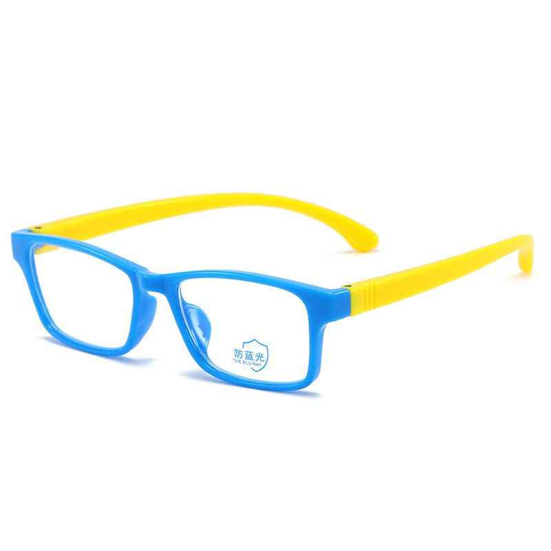 Anti Blue Light Blocking Glasses For Children Kids Boy Girl Computer Gaming Glasses Anti-Radiation Glasses Rectangle Flexible: blue yellow