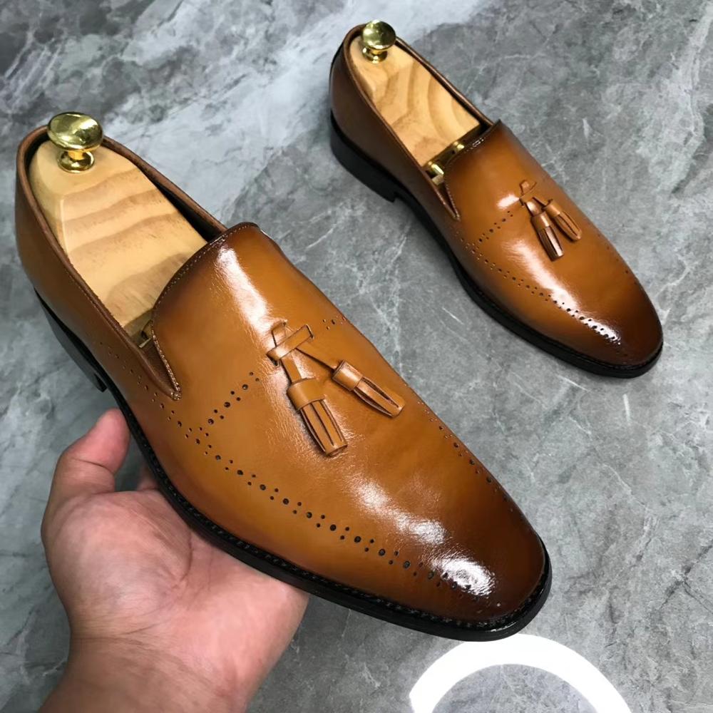 Men Dress Shoes Handmade British Business Style Pa... – Grandado