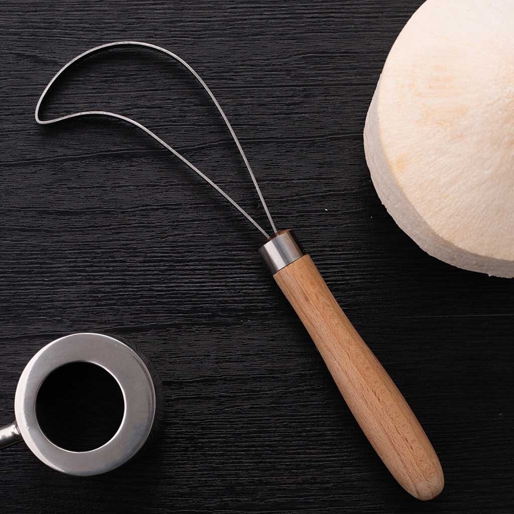 Coconut Peeler Scraper Stainless Steel Meat Removal Tool Durable Wooden Handle Kitchen Tools Accessories Coconut Peeler2020