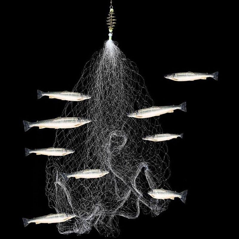 Multi Size Fishing Net Trap Mesh Luminous Netting Fishnet Tackle Copper Spring Shoal Cast Nets For Fishing Traps