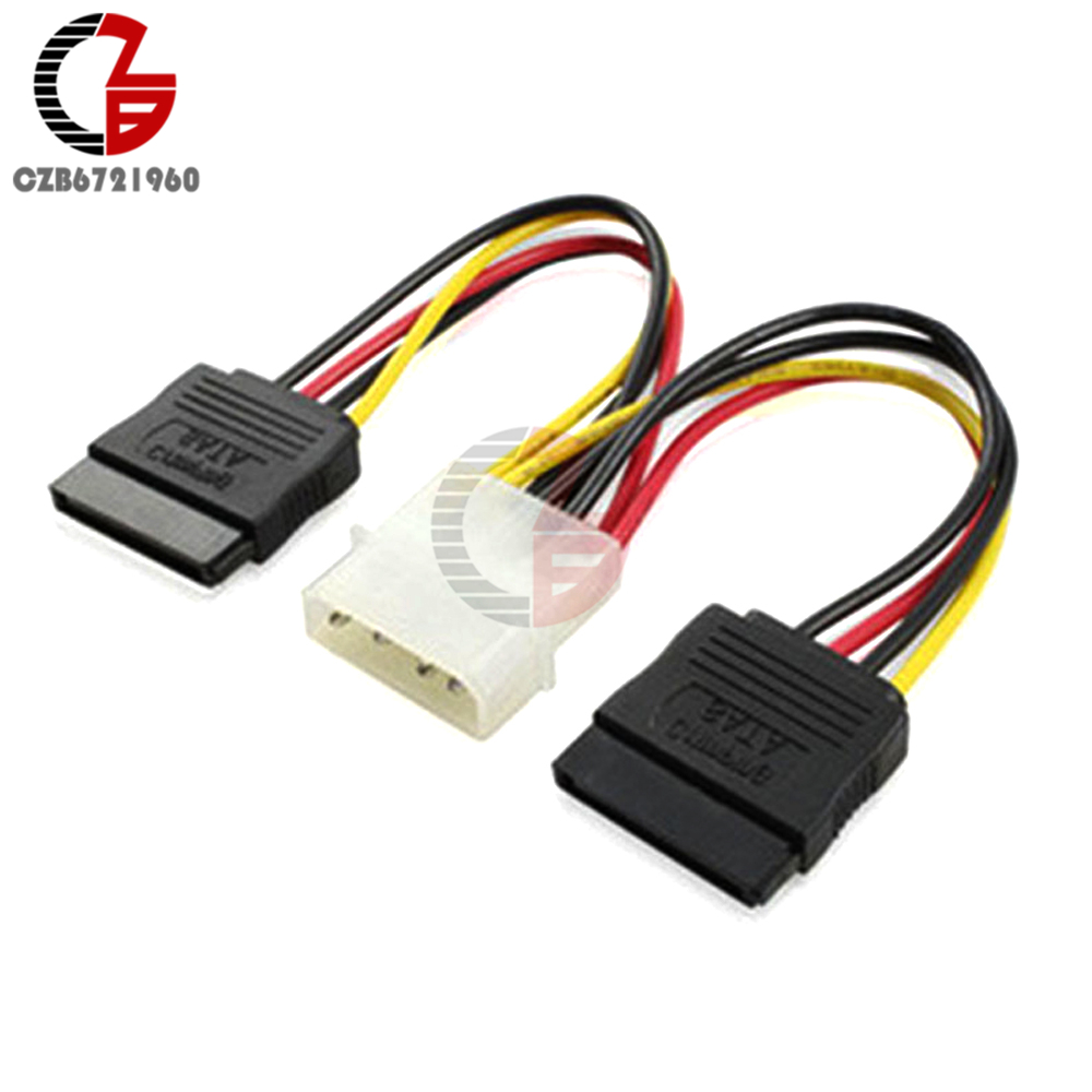 4 Pin IDE Molex zu 2 Serial ATA SATA Y Splitter Dual Festplatte Adapter Kabel Stecker