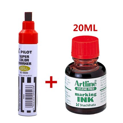 Japan PILOT Oily Box Head Pen Bold Ink Pen Waterproof Non-fading Big Head Pen Logging Marker SC-6600: red