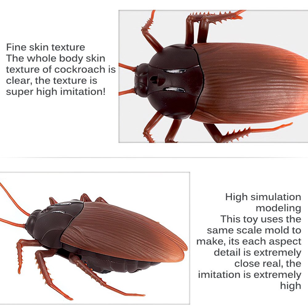 Jouet pour blague d'insecte, 1 pièce, effrayant, caniche en mouvement, Animal RC, Horrible, électricité, faux cafard, d'halloween