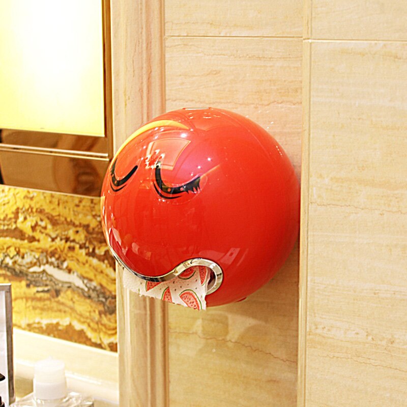 Tissue Box ABS Cute Ball Paper Box Hygienic Paper Storage Container Living Room Bathroom UD88: Red