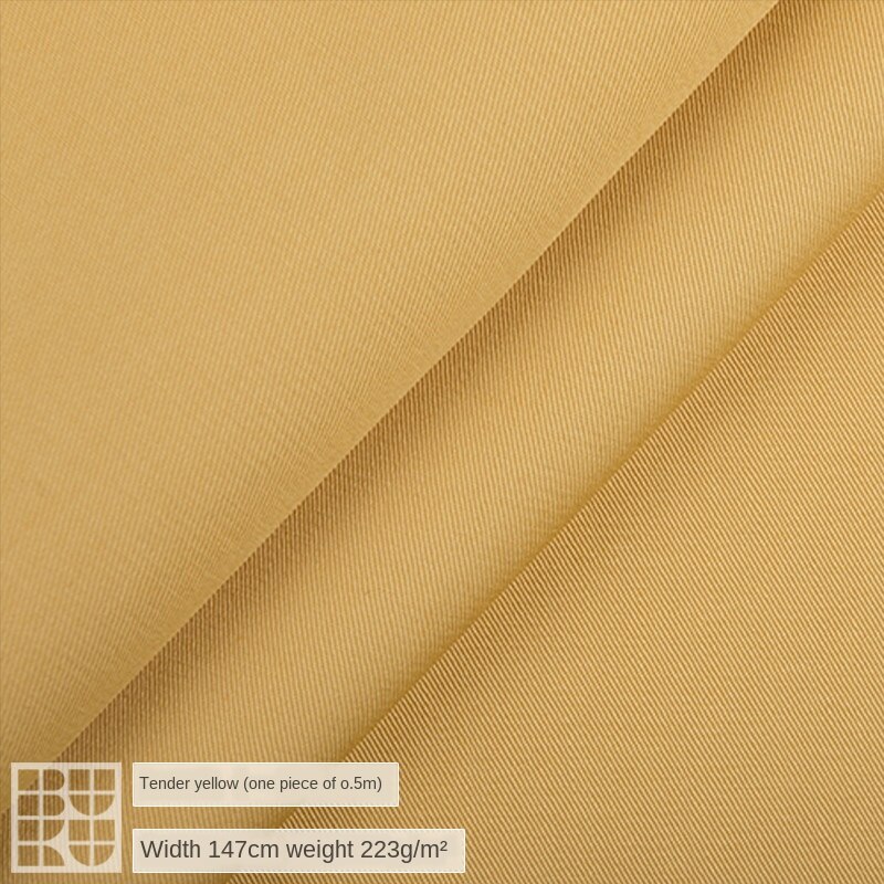 Bred 59 " 32s twill stof kæmning 100%  bomuldsmateriale forår og sommer windbreaker bukser nederdel kjole diy stof: Lysegul