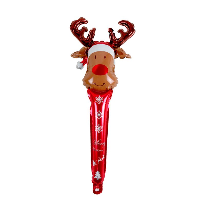 24 Inch Christmas Inflatable Stick Cane Candy Elk Head Gingerbread Man Snowman Holding Balloon