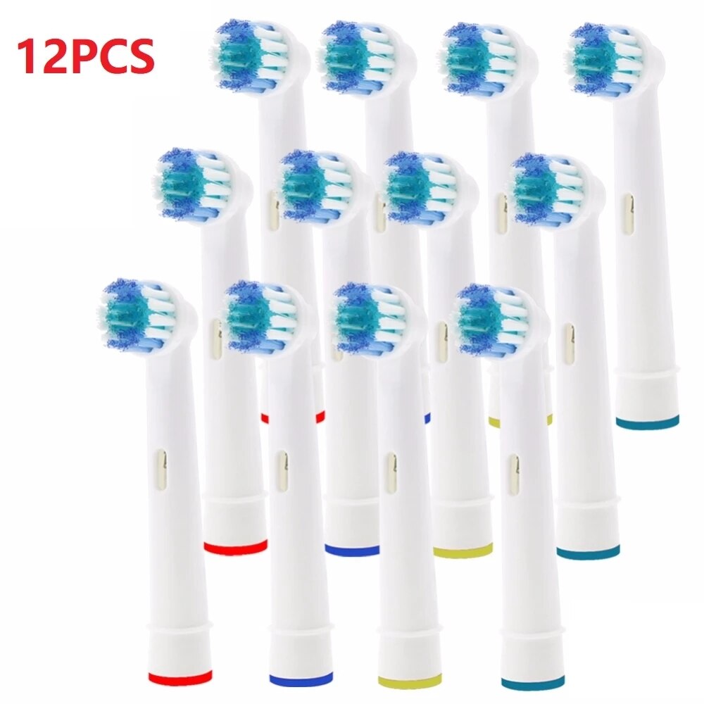 12 ×Replacement Opzetborstels Voor Oral-B Elektrische Tandenborstel Fit Advance Power/Pro Gezondheid/Triumph/Vitaliteit/3D Excel Precisie Schoon
