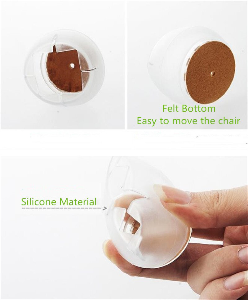 8 Stck Möbel Tisch Stuhl Bein Boden Füße Deckel Startseite Schutz transparent 5 größen