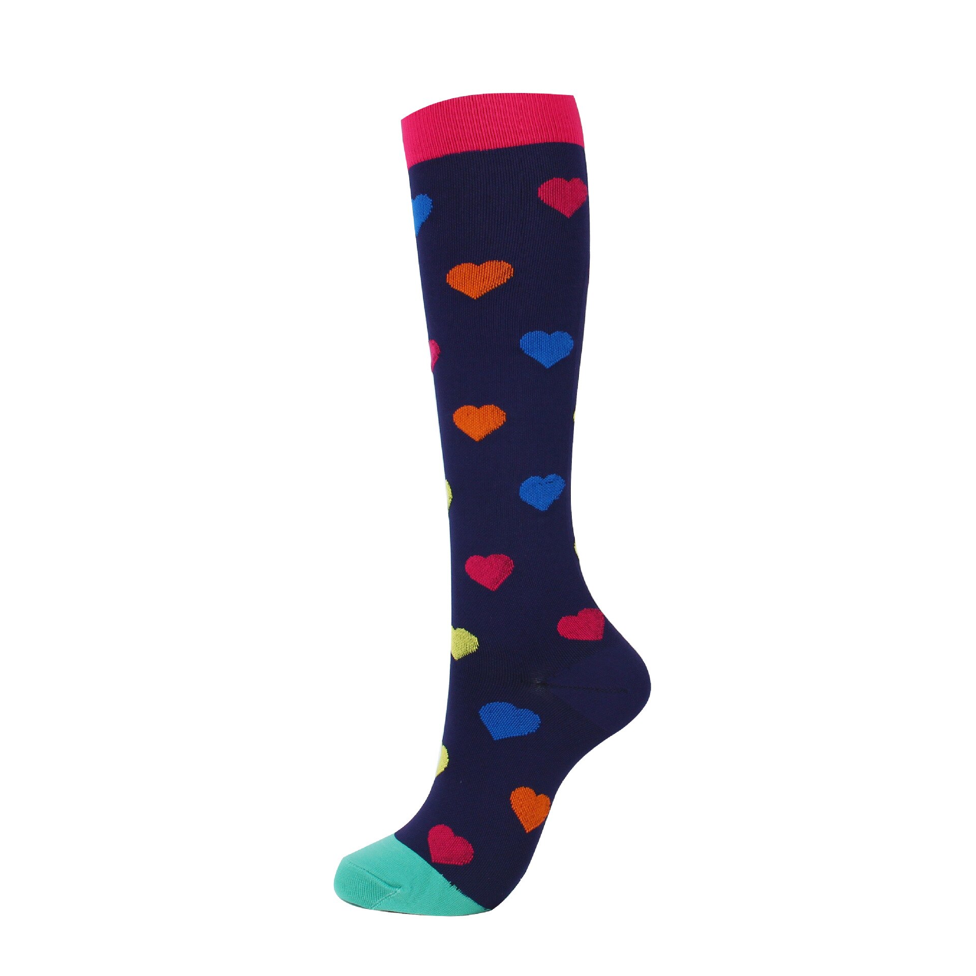 Spataderen Kous Golf Outdoor Racing Lange Druk Unisex Kousen Compressie Ondergoed Druk Kousen Hoge: EYS001-18 / S-M