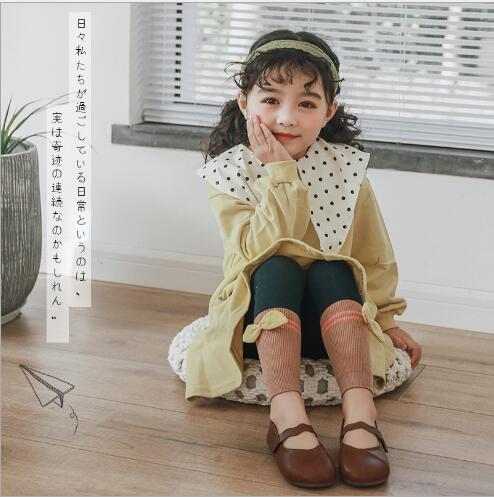 Spring and summer pair of needle children's nine-point pants with bow wings girls leggings