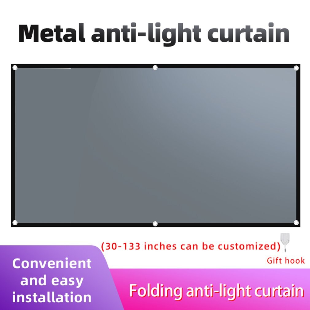 Metal anti-light curtain high definition projection screen foldable portable film screen portable projector giant screen