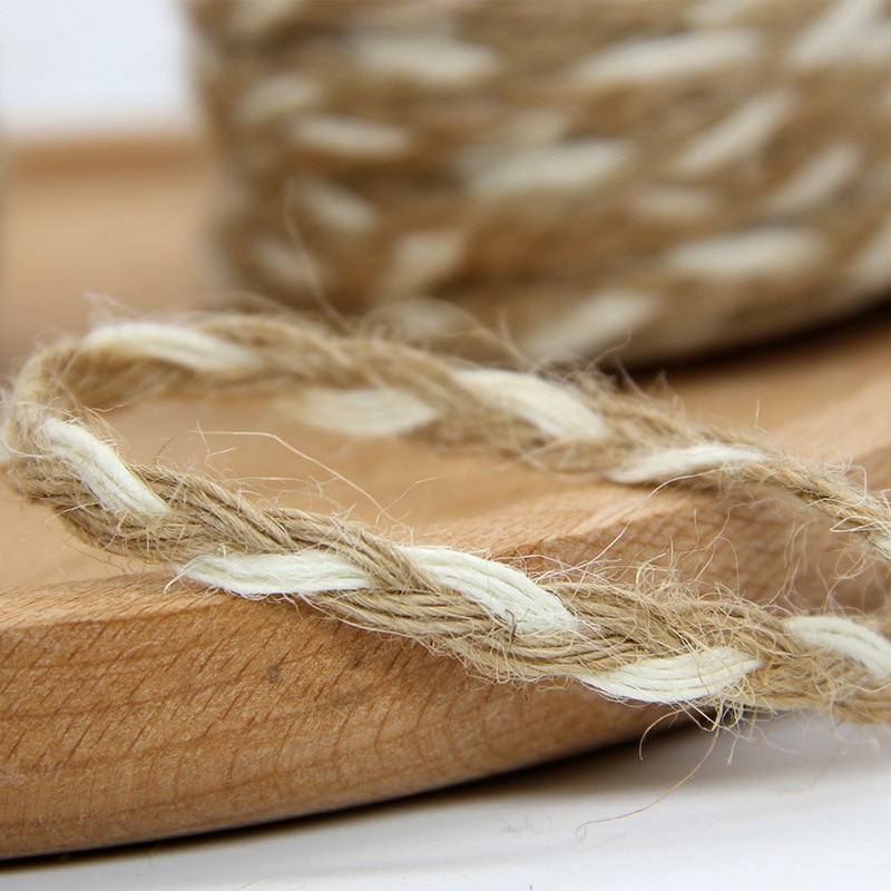 JOJO BOWS 5mm 5m Hemp Rope Ribbon Jute Burlap Webbing For Needlework DIY Craft Supplies Earring Chain Material Pendant Accessory
