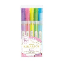 Bolígrafo de perlas brillantes de Japón Zebra KIRARICH, juego de 3/5 colores, WKS18 resaltador de Color, papelería para estudiantes
