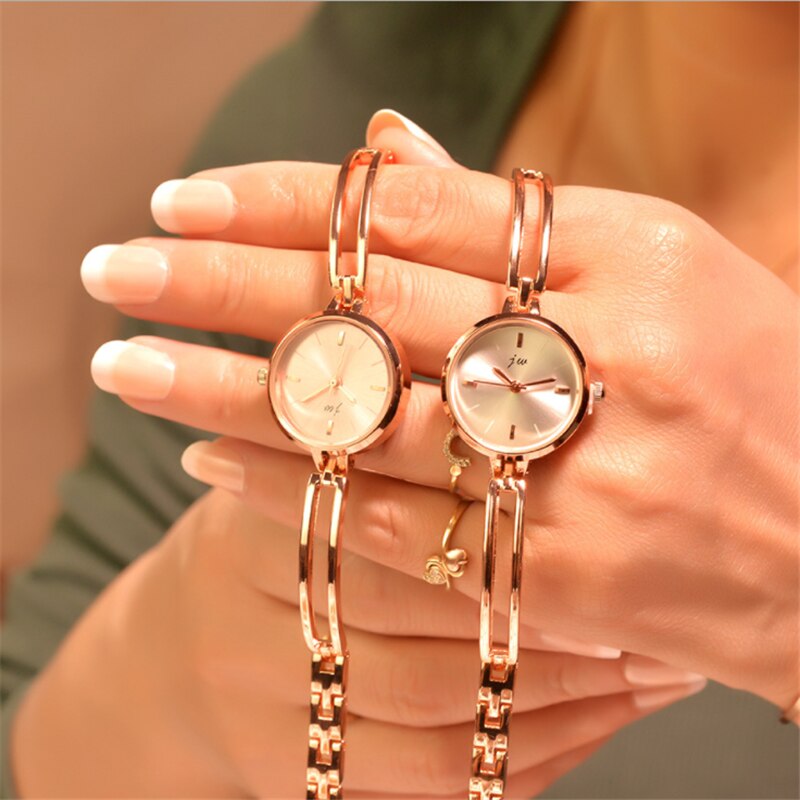 Vrouwen Armband Horloges Luxe Rvs Kleine Quartz Horloge Kwaliteiten Eenvoudige Dames Horloges Vrouwelijke Ketting Klok