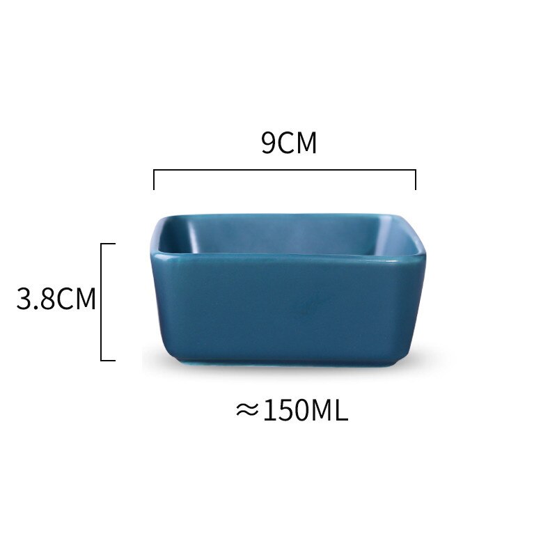 Keramik Kleine Quadratischen Schüssel Mini Schüssel Multi-Farbe Nachtisch Soße Essig Dishs Porzellan Abendessen setzt Geschirr Tablett Küche Zeug: blau