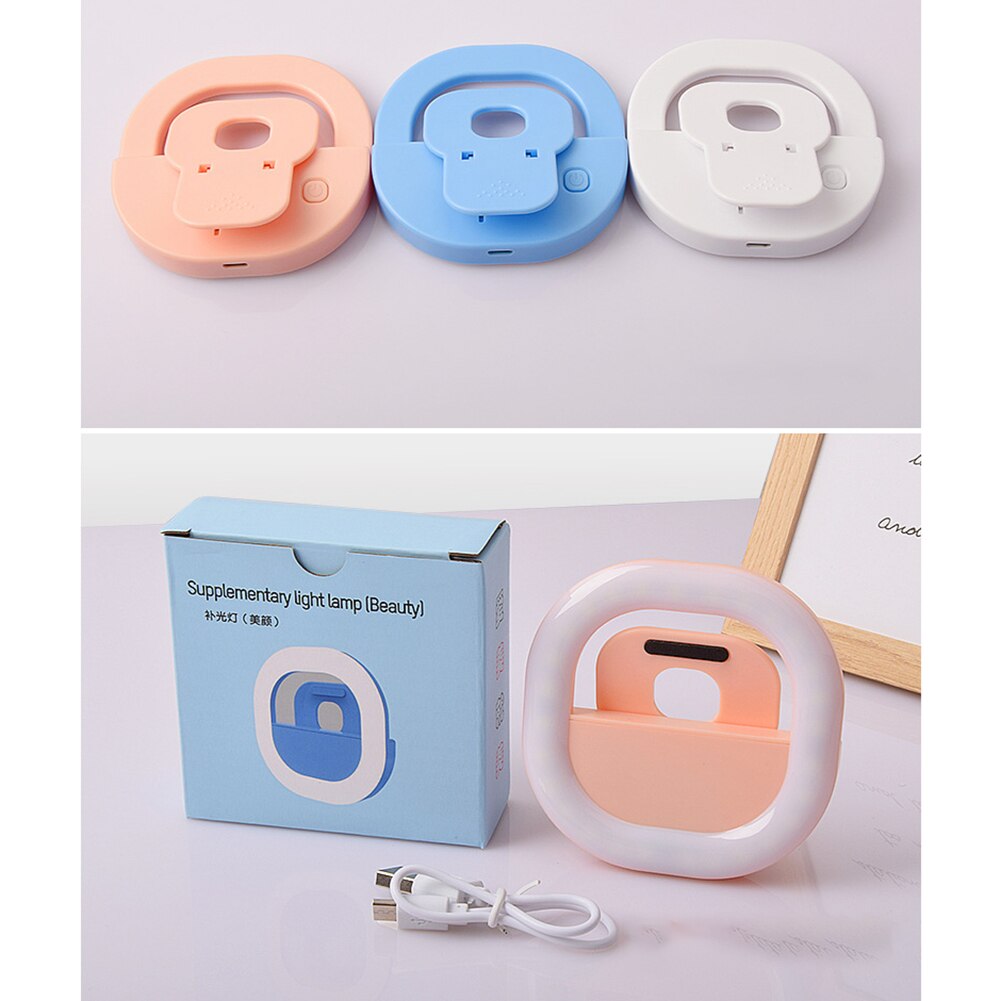 Mini Kleine Selfie Licht Für Telefon Laptop Tablet Helle LED 100 mAh 3 Modi Füllen Licht Für Geschichten Fotos Videos vlogs 3 Farben B