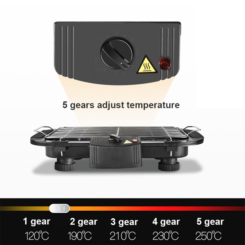 220v 2 in 1Electric BBQ Grill 2000W Household Barbecue Machine Grill Electric Hotplate Smokeless Grilled Meat Pan Electric Grill