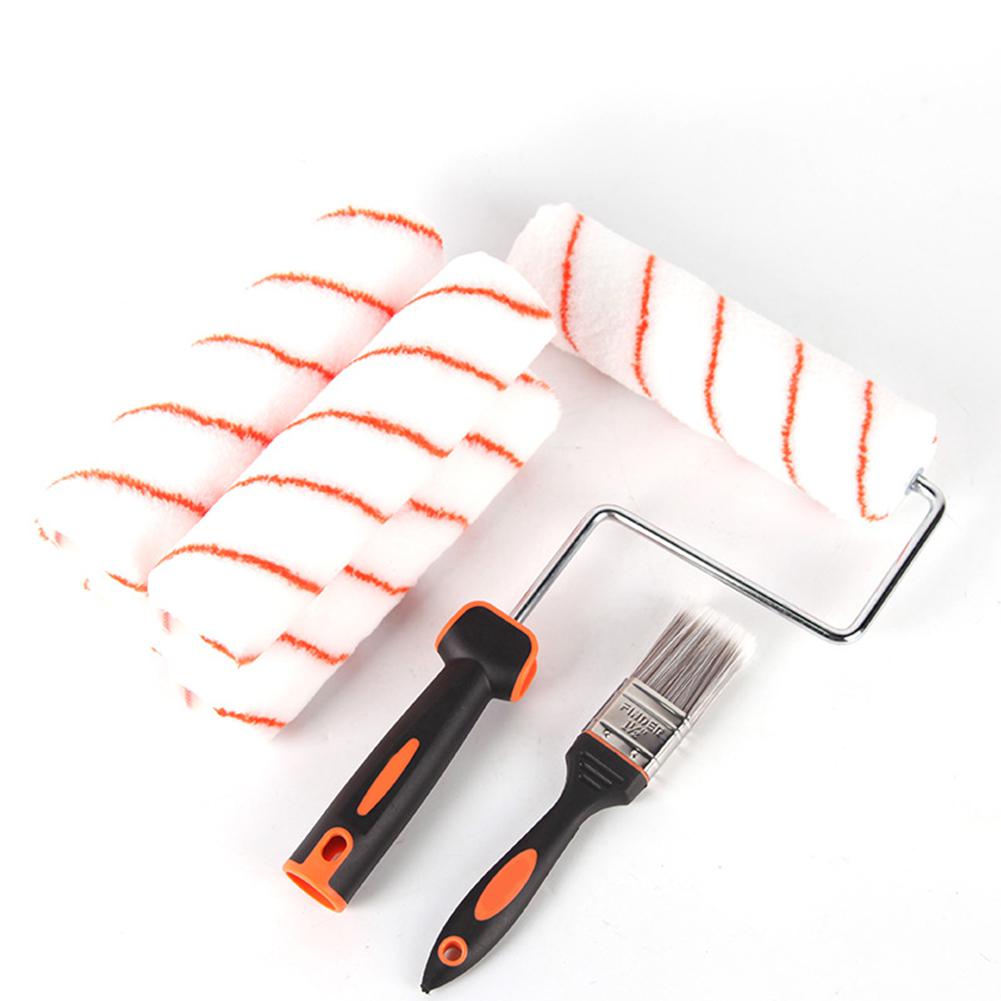 8Pcs/set Roller Brush Household DIY Multifunction Office Room Wall Painting TPR Handle Project Renovation Tool Roller Brush