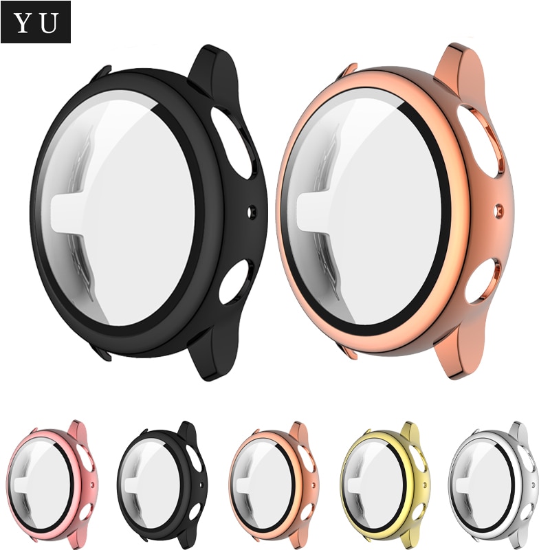 Pc plating + beschermhoes gehard glas voor samsung galaxy watch active 2 44/40mm bescherming active 2 44/40mm beschermhoes