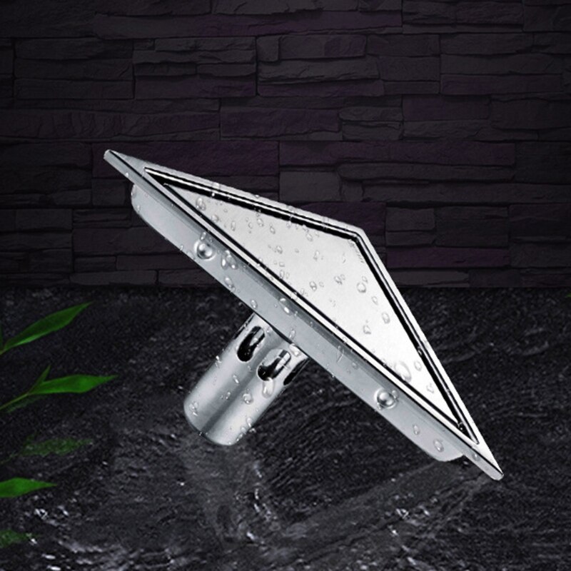 Stainless Steel Bathroom Anti-odor Floor Drainer Hidden Type Triangle Tile Insert Floor Waste Grates Shower Drain M25 21
