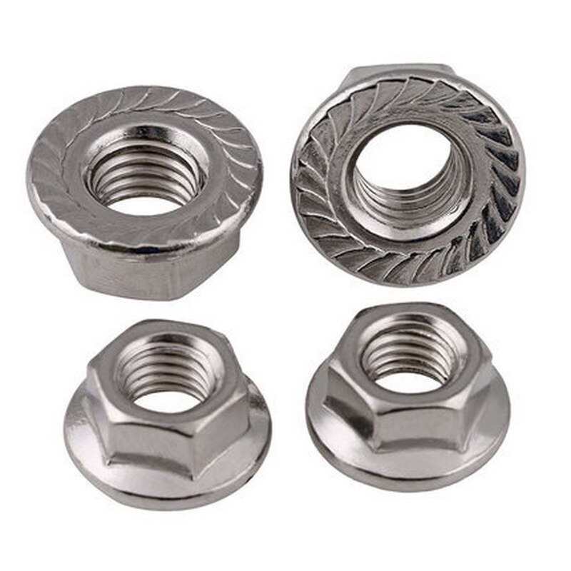 Links Schroefdraad Hex Flens Moer A2-70 Roestvrij Staal Gekarteld Lock Moer M5 M6 M8 M10 M12