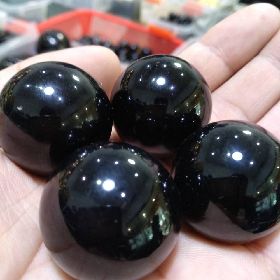 3cm Black OBSIDIAN Sphere - Natural Obsidian Crystal Ball 4pcs