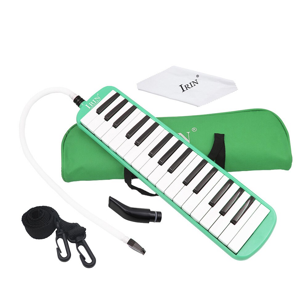 Holdbar 32 klavernøgler melodica med bæretaske musikinstrument til musikelskere begyndere udsøgt håndværk: Lysegrøn
