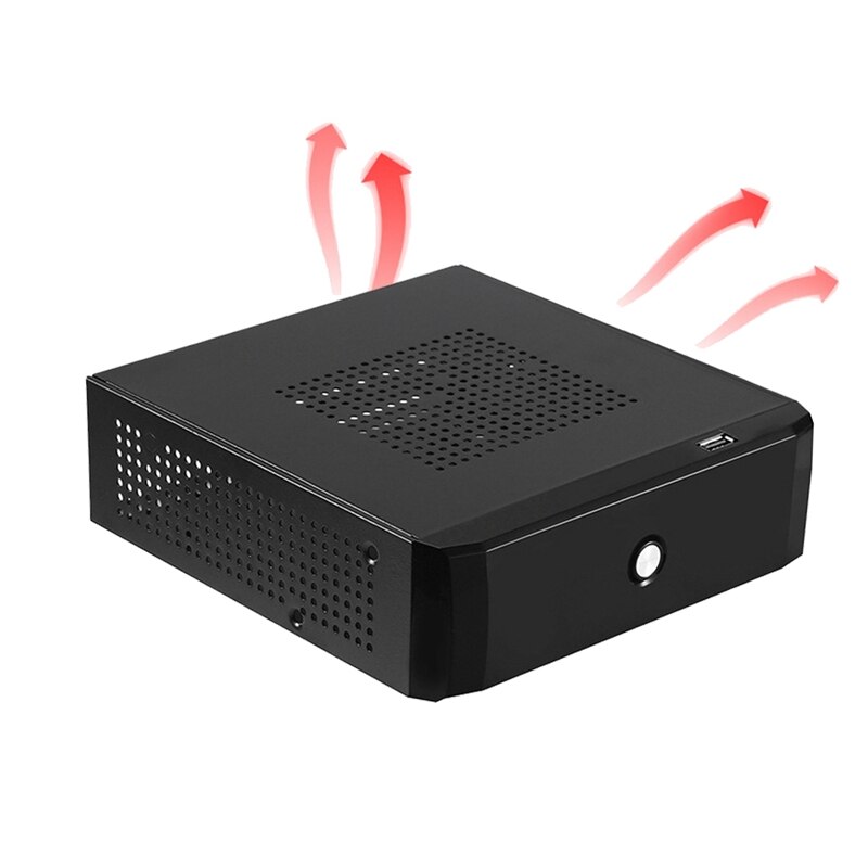 Desktop Power Supply Gaming HTPC Host Office Home 2.0 USB Mini ITX with Radiator Hole Computer Case Practical Horizontal Chassis