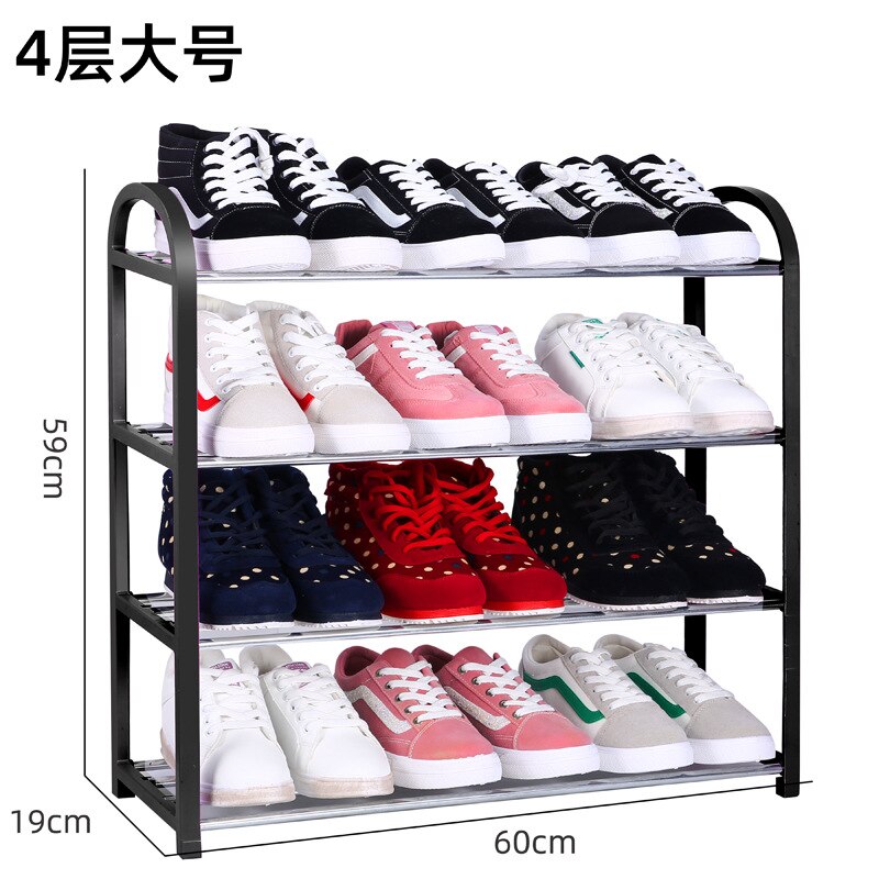 Multi-layer Shoe Rack Aluminum Metal Standing Shoe Rack 3/4/5 Layer Shoes Storage Shelf Home Living Room Organizer Accessories: 4 Tier L