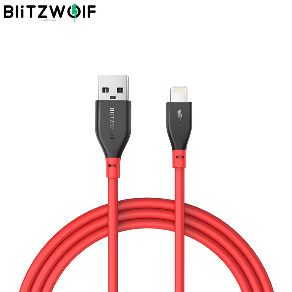 BlitzWolf 2,4 EIN USB zu Blitz Kabel Mit MFi Zertifiziert Ladegerät Kabel Daten Transfer Kabel Für iPhone 12 12 Mini für iPad Air