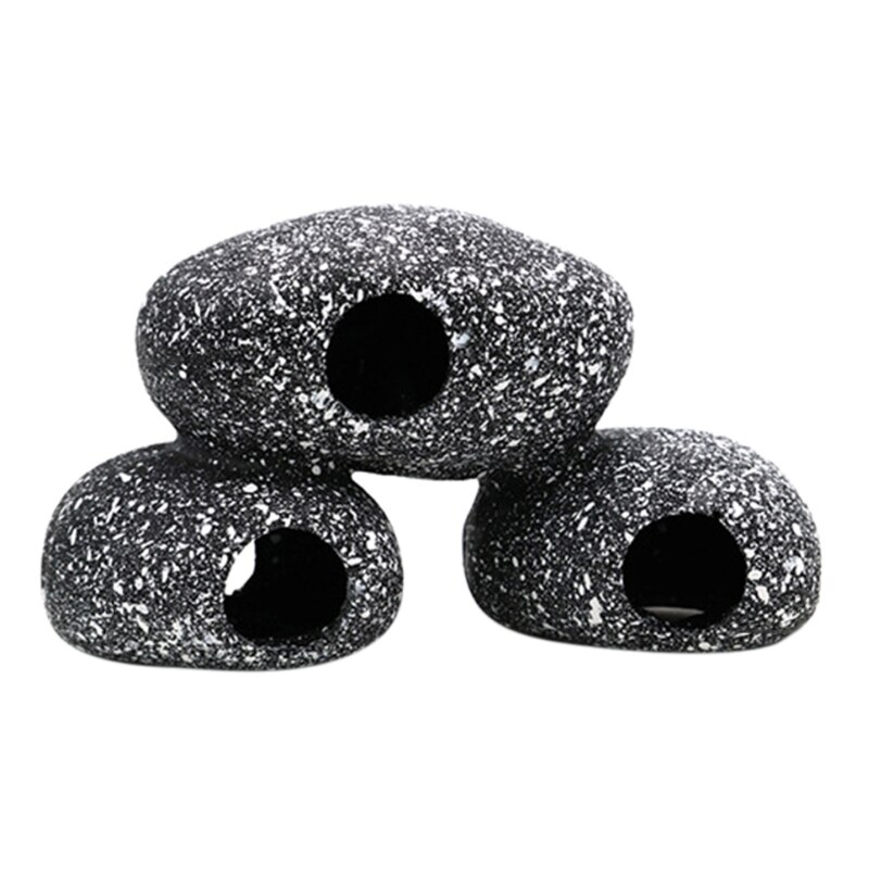 Resin Stone Aquarium Decorations for Fish Tank Ornamental Rock Cave Hideout for Aquatic Pet Cichlid Betta 5 Options: 1