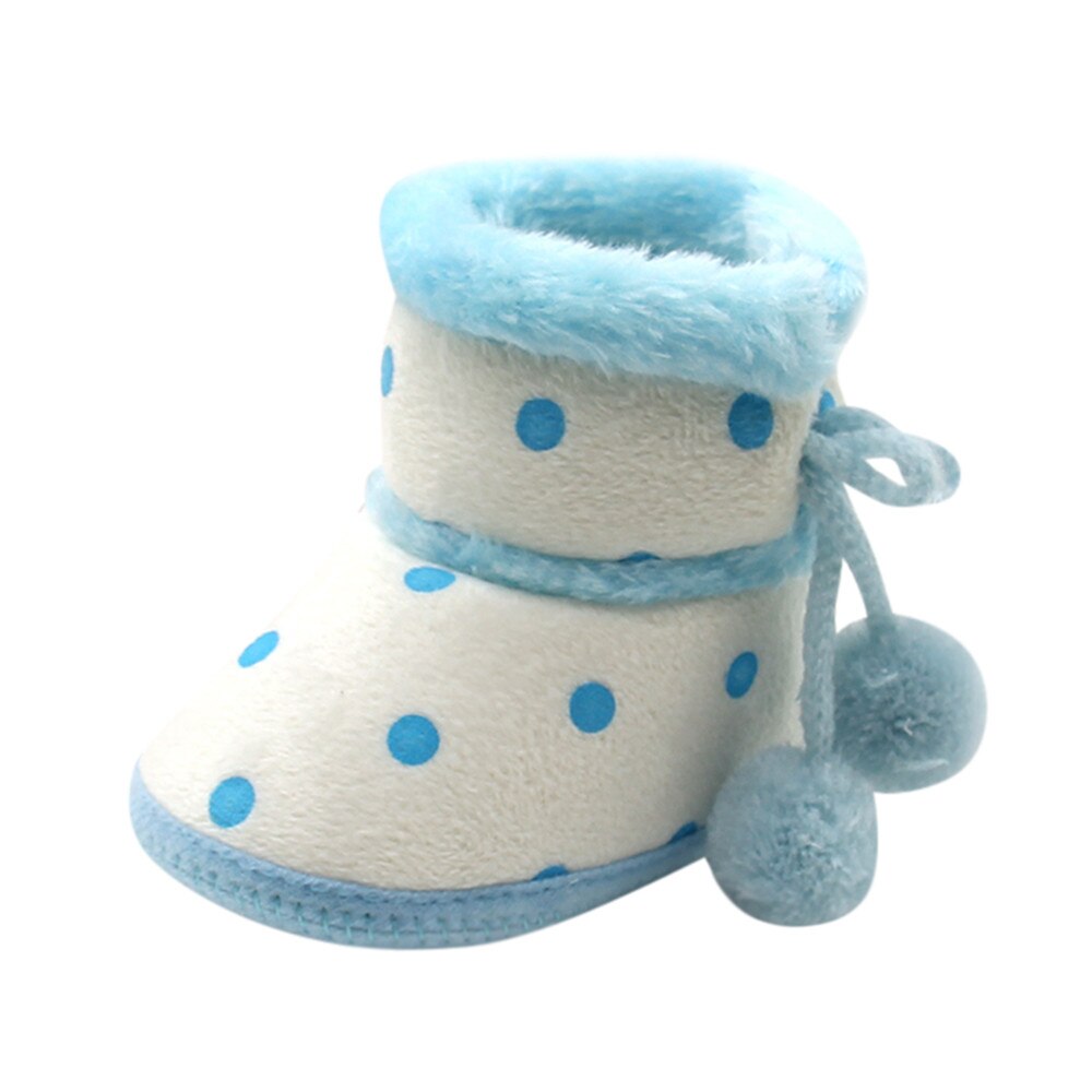 Botas de bebé, botines suaves de invierno para niñas y niños, botas de nieve para niños pequeños, zapatos de Primeros pasos cálidos de para recién nacidos, botas para bebé niña: Blue / 2,5