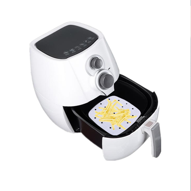 Feuilles de cuisson jetables pour friteuse à Air, papier perforé, 100 pièces, 6/7/8/9 pouces, papier à l'huile de Barbecue antiadhésif, pour cuisson à la vapeur