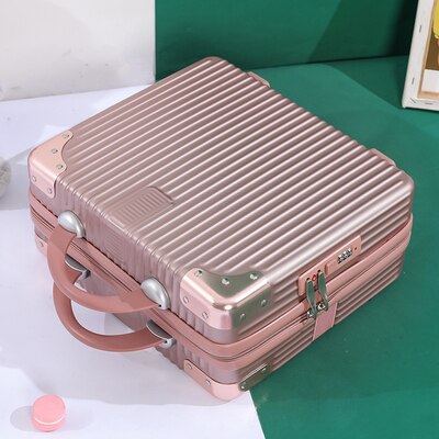 14/16/17Inch Koffer Met Codeslot Laptop Case Dames Cosmetische Handtas Hoge Kleine Opslag case Voor Korte Trips: rose gold / 14"