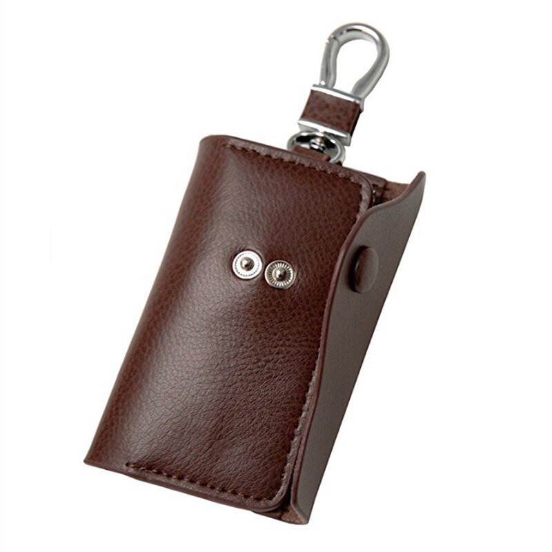 Genuine Leather Keychain Men Women Key Holder Organizer Pouch Cow Split Car Key Wallet Housekeeper Key Case Mini Card Bag