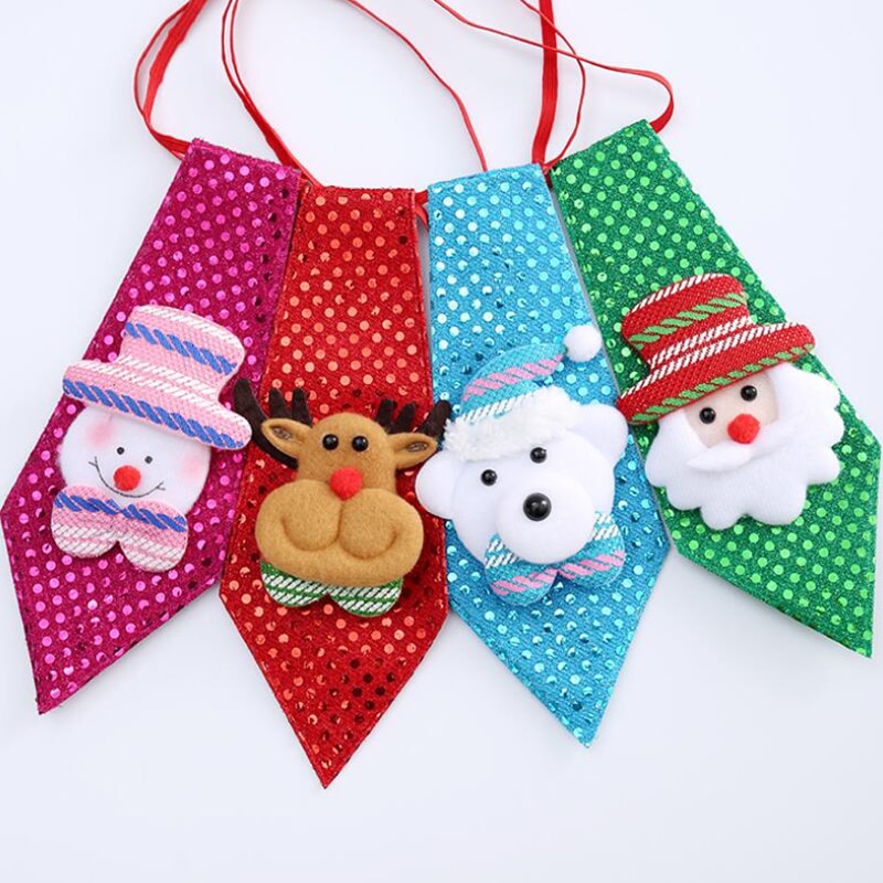 RBOCOTT-Corbata de Navidad para niño, corbatas novedosas para niños, corbata de muñeco de nieve de Santa Claus para de Festival, decoración de baile de
