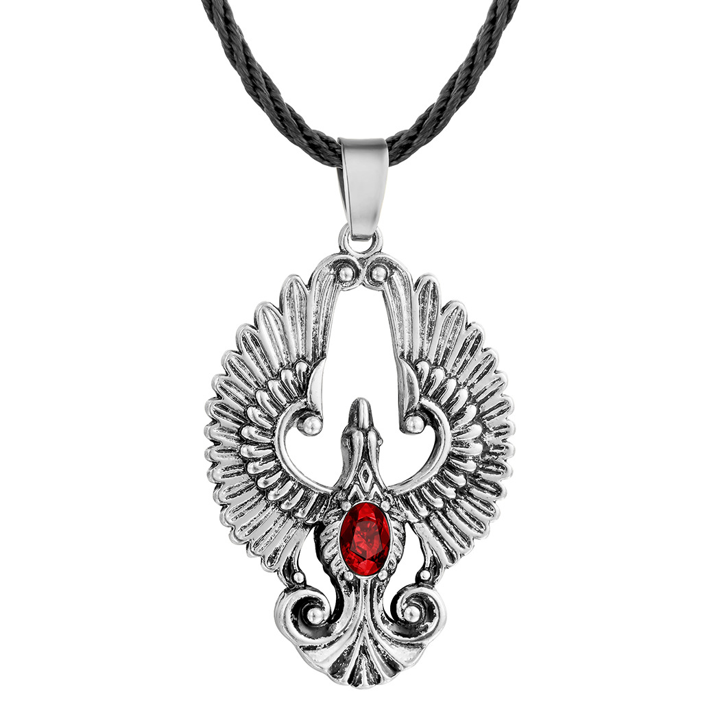 Wangaiyao Temperament Mooie Phoenix Kunstmatige Robijn Hanger Dames Elegante Temperament Slavische Ketting Valentijnsdag D