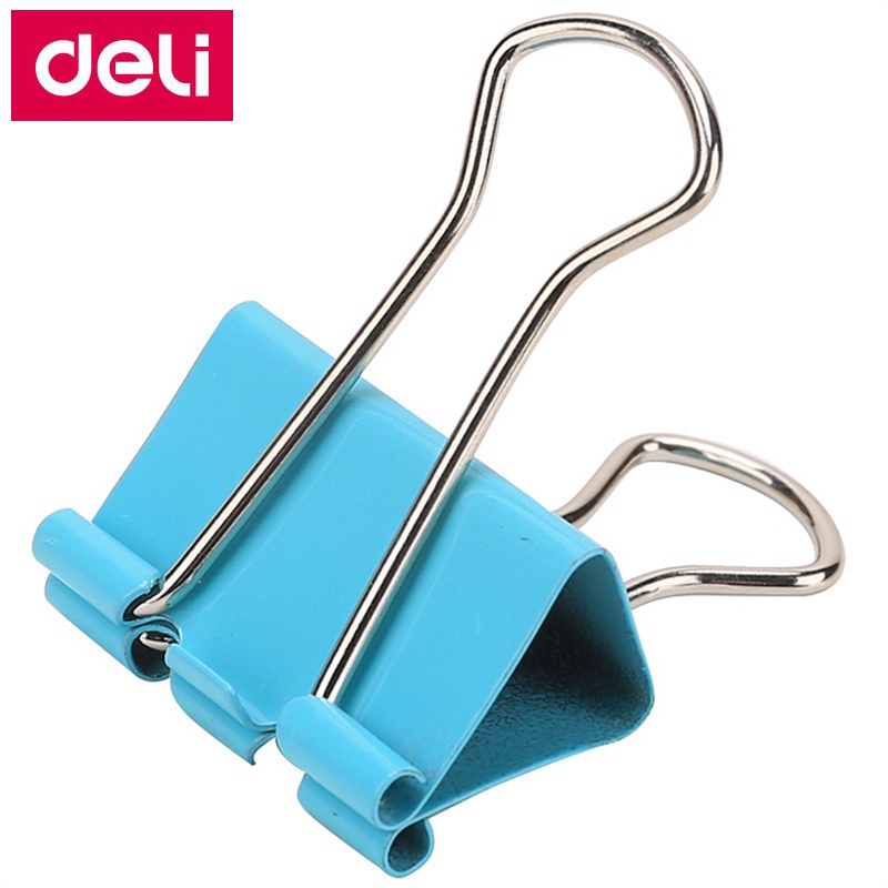 48PCS/BOX Deli 8554 binder clips 1" (25mm) color clips paper documents clips