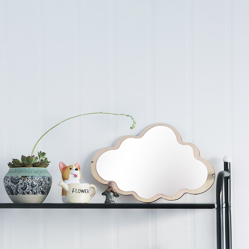 Nordisk skandinavien stil kawaii barnkammare dekorativ spegel väggmålning venetiansk badrum rund plexiglas vägg spegel dekorativ spegel