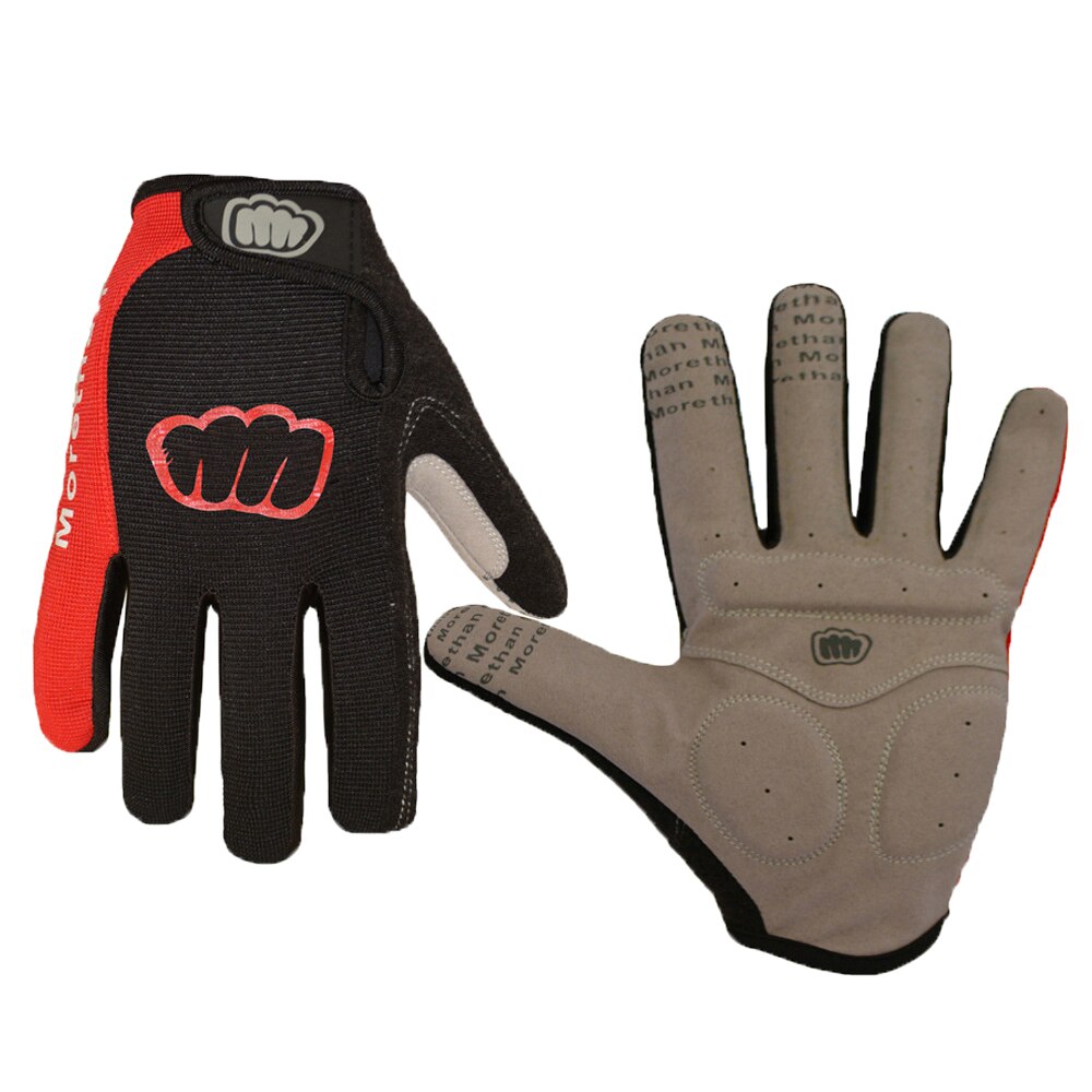 Women Men Winter Cycling Gloves Full Finger Bicycle Gloves Anti Slip Gel Pad Motorcycle MTB Road Bike Gloves M-XL Summer Gloves: Red / L